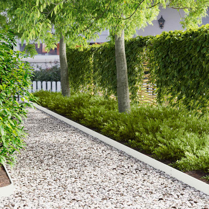 Lawn Edging 103 x 10 cm Steel 50 pcs White