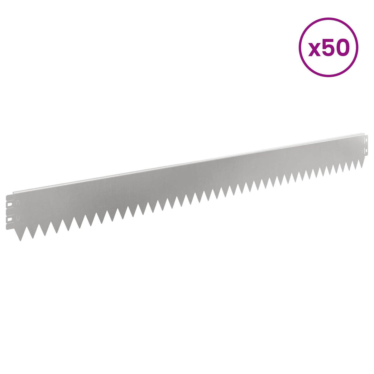 vidaXL Lawn Edging 50 pcs 103 x 10 cm Steel Silver 3