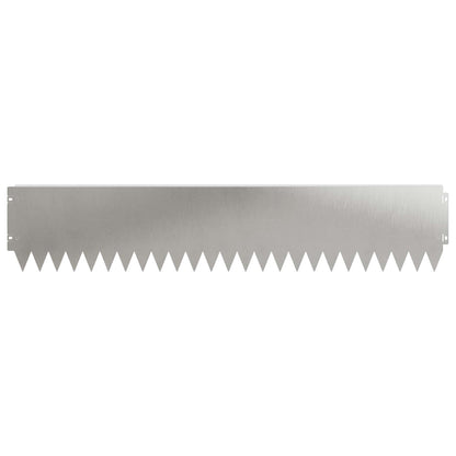 vidaXL Lawn Edging 20 pcs 103 x 20 cm Steel Silver 5