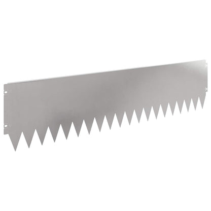 vidaXL Lawn Edging 20 pcs 103 x 25 cm Steel Silver 2