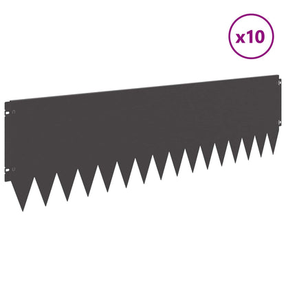 Lawn Edging 103 x Steel 10 pcs Height 30 cm Black