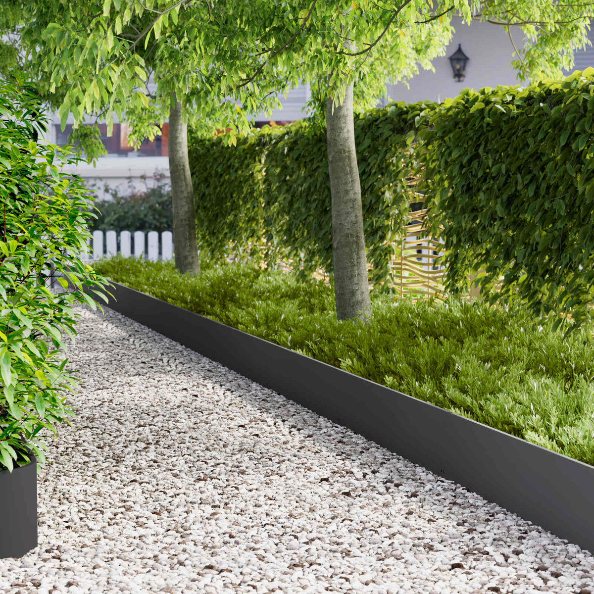 Lawn Edging Steel Height Black
