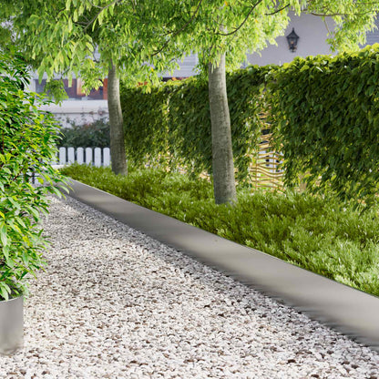 vidaXL Lawn Edging 20 pcs 103 x 30 cm Steel Silver 1