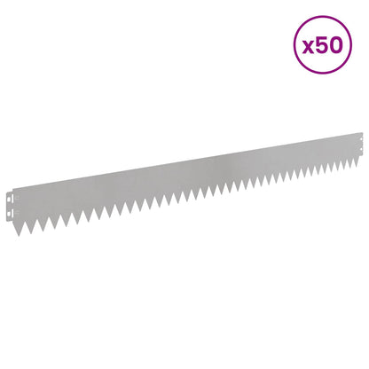 Lawn Edging 103 x 10 cm Steel 50 pcs Stainless steel