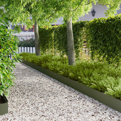Lawn Edging 103 x Steel 20 pcs Height 20 cm Olive green