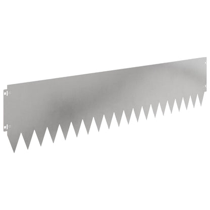 vidaXL Lawn Edging 20 pcs 103 x 25 cm Steel Silver 2
