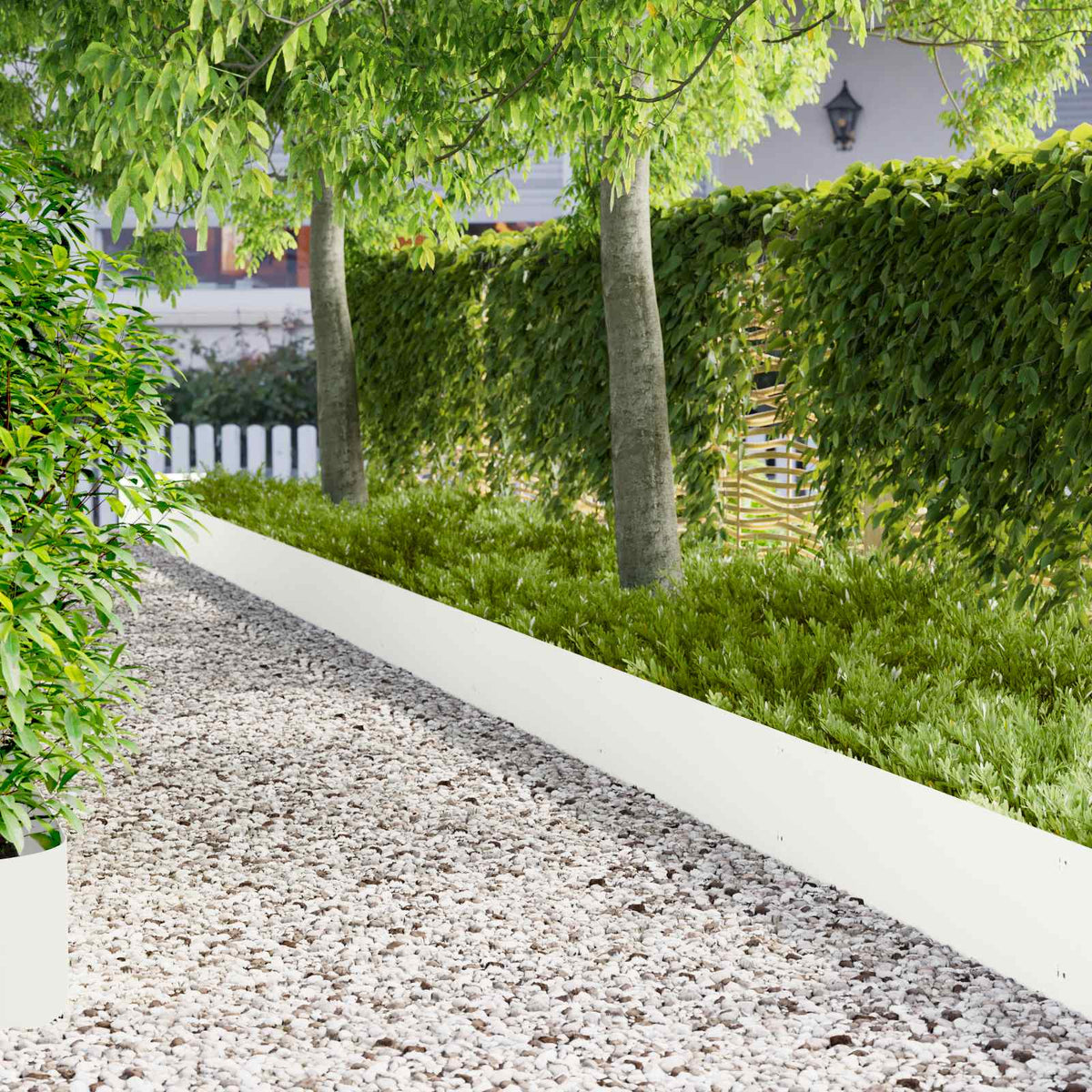 Lawn Edging 103 x Steel 20 pcs Height 30 cm White