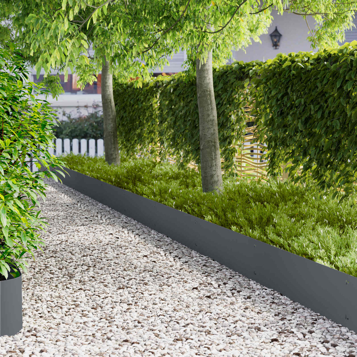 Lawn Edging 103 x Steel 10 pcs Height 30 cm Anthracite