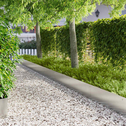 vidaXL Lawn Edging 20 pcs 103 x 30 cm Steel Silver 1