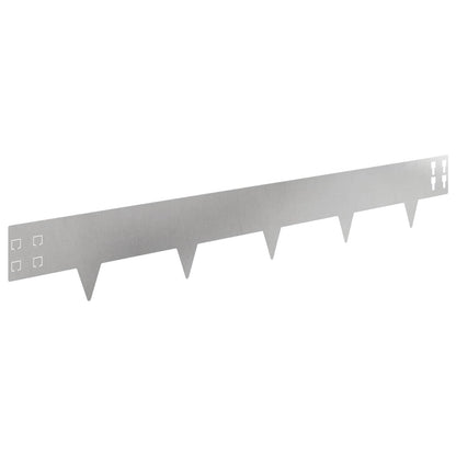vidaXL Lawn Edging 30 pcs 100 x 15 cm Steel Silver 2