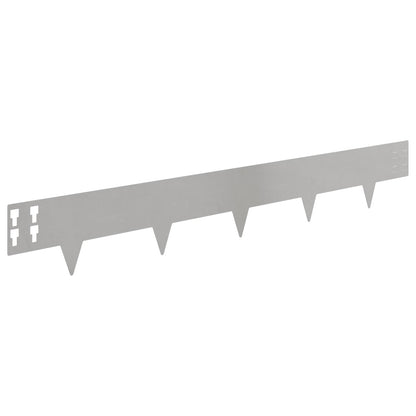 vidaXL Lawn Edging 30 pcs 100 x 15 cm Steel Silver 6