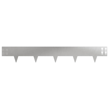 vidaXL Lawn Edging 30 pcs 100 x 15 cm Steel Silver 5
