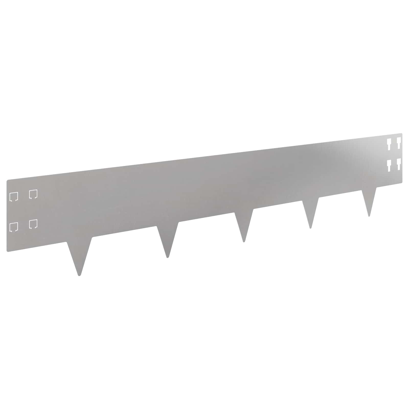 vidaXL Lawn Edging 30 pcs 100 x 20 cm Steel Silver 2