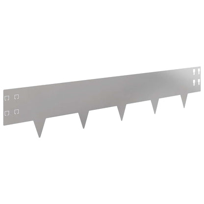 vidaXL Lawn Edging 30 pcs 100 x 20 cm Steel Silver 2