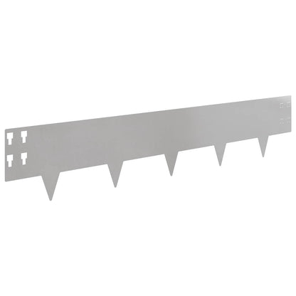 vidaXL Lawn Edging 30 pcs 100 x 20 cm Steel Silver 6