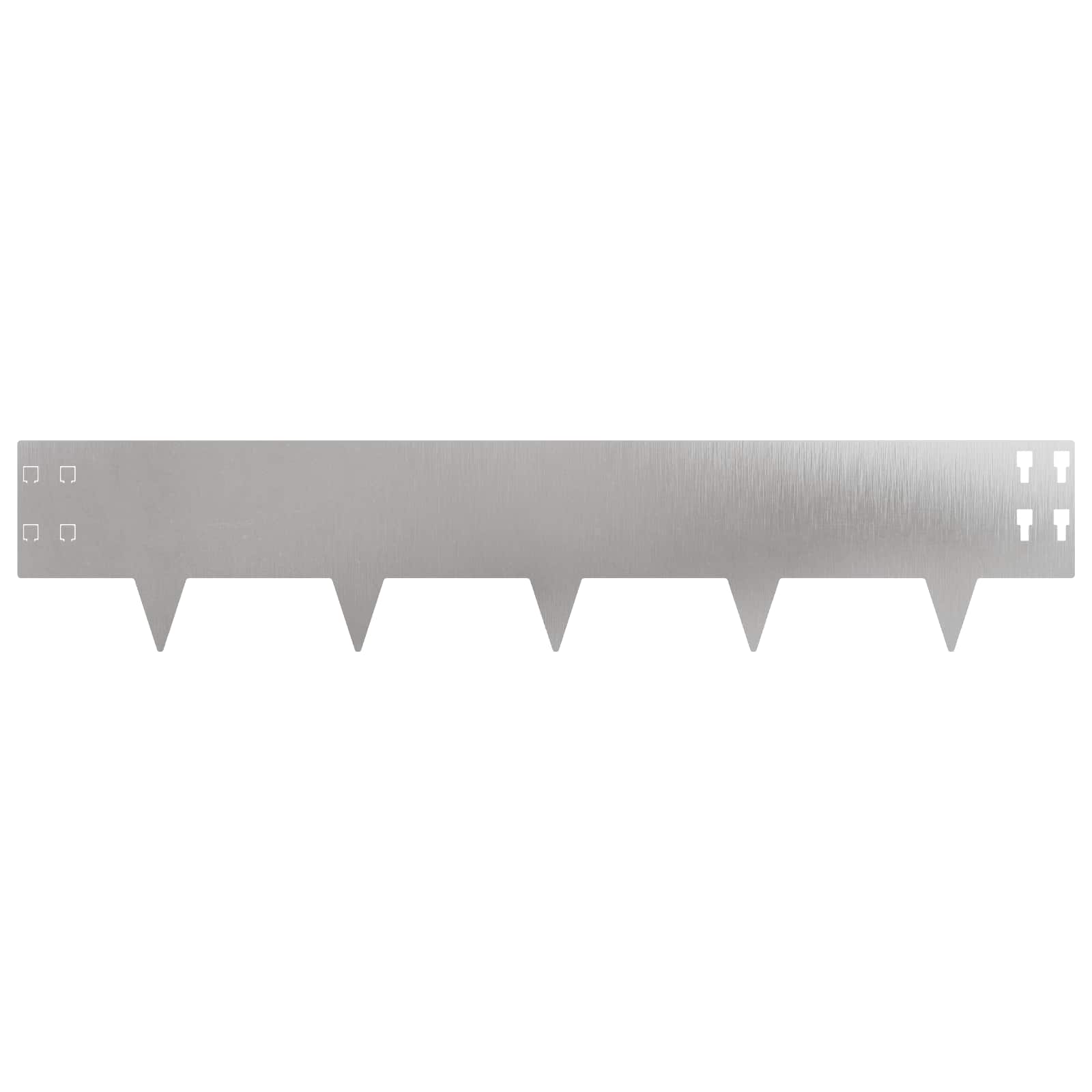 vidaXL Lawn Edging 30 pcs 100 x 20 cm Steel Silver 5