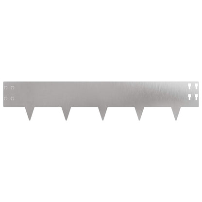 vidaXL Lawn Edging 30 pcs 100 x 20 cm Steel Silver 5