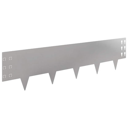 vidaXL Lawn Edging 30 pcs 100 x 25 cm Steel Silver 2