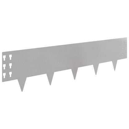 vidaXL Lawn Edging 30 pcs 100 x 25 cm Steel Silver 6