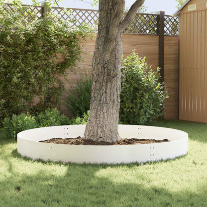 Lawn Edging 100 x Steel 10 pcs Height 30 cm White