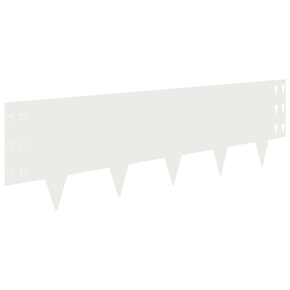 Lawn Edging 100 x Steel 10 pcs Height 30 cm White