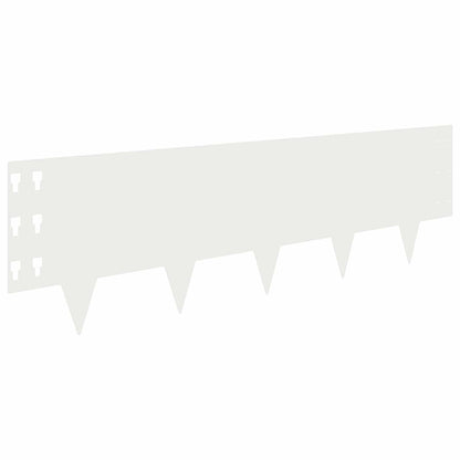 Lawn Edging 100 x Steel 10 pcs Height 30 cm White