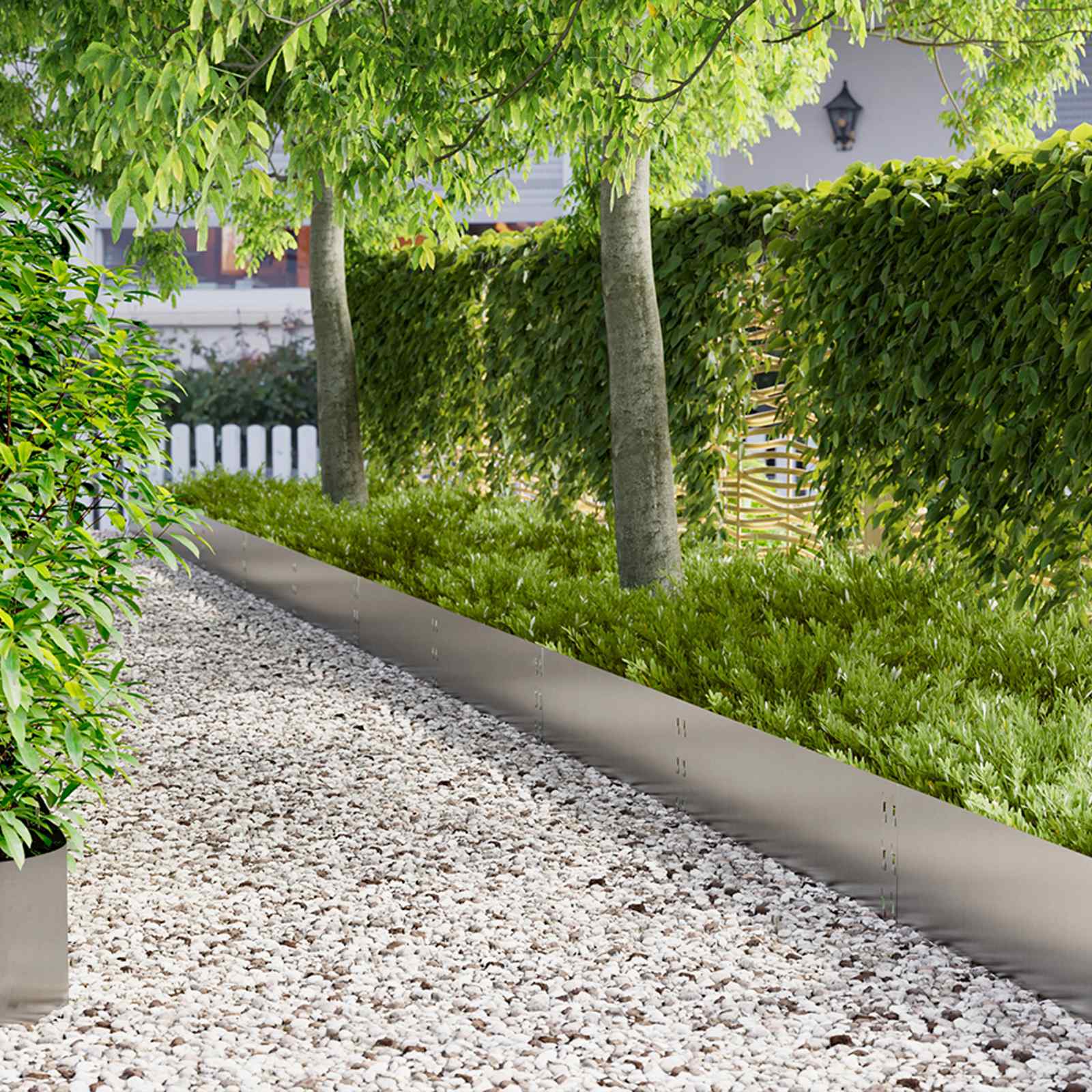 vidaXL Lawn Edging 20 pcs 100 x 30 cm Steel Silver 1