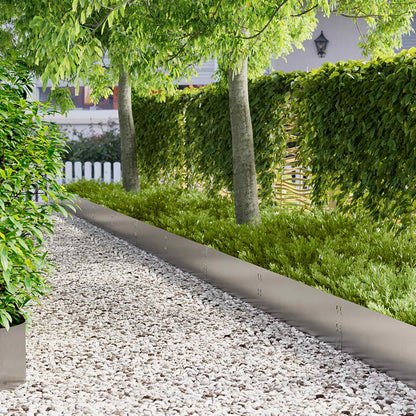 vidaXL Lawn Edging 20 pcs 100 x 30 cm Steel Silver 1