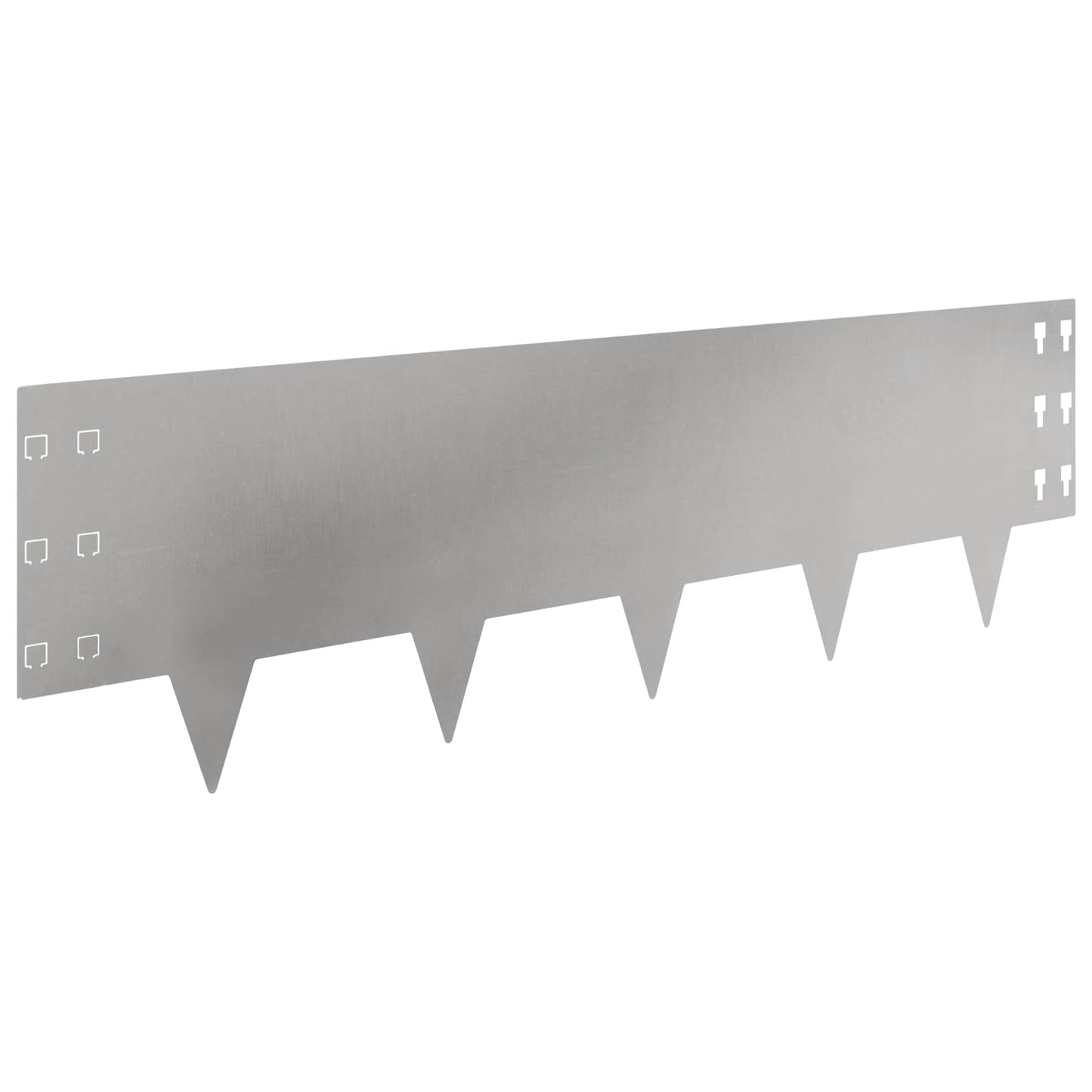 vidaXL Lawn Edging 20 pcs 100 x 30 cm Steel Silver 2