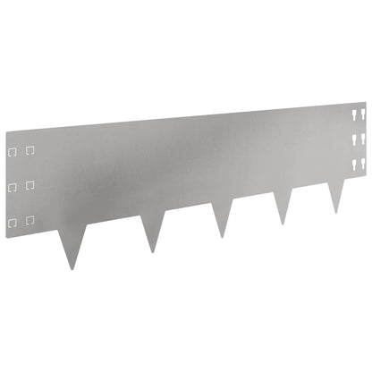 vidaXL Lawn Edging 20 pcs 100 x 30 cm Steel Silver 2
