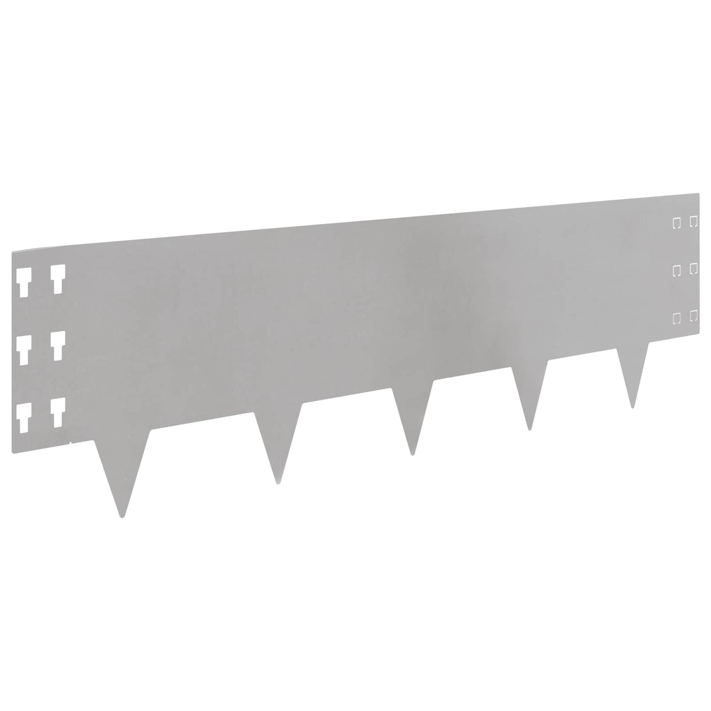 vidaXL Lawn Edging 20 pcs 100 x 30 cm Steel Silver 6