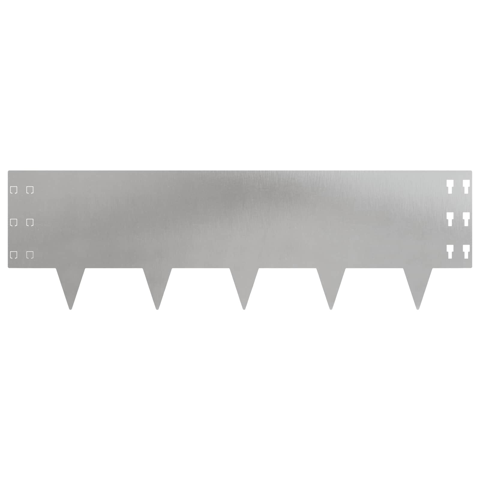 vidaXL Lawn Edging 20 pcs 100 x 30 cm Steel Silver 5