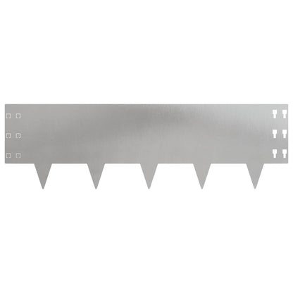 vidaXL Lawn Edging 20 pcs 100 x 30 cm Steel Silver 5