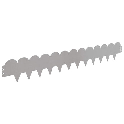 vidaXL Lawn Edging 50 pcs 103 x 15 cm Steel Silver 6