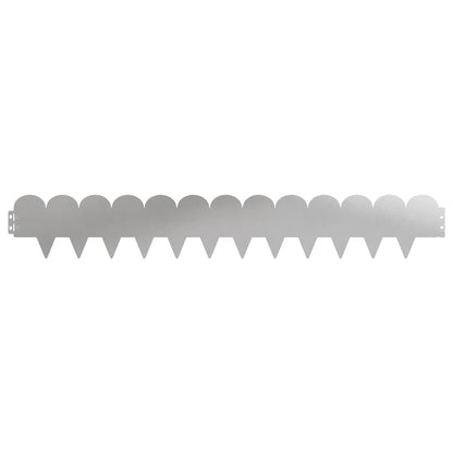 vidaXL Lawn Edging 50 pcs 103 x 15 cm Steel Silver 5