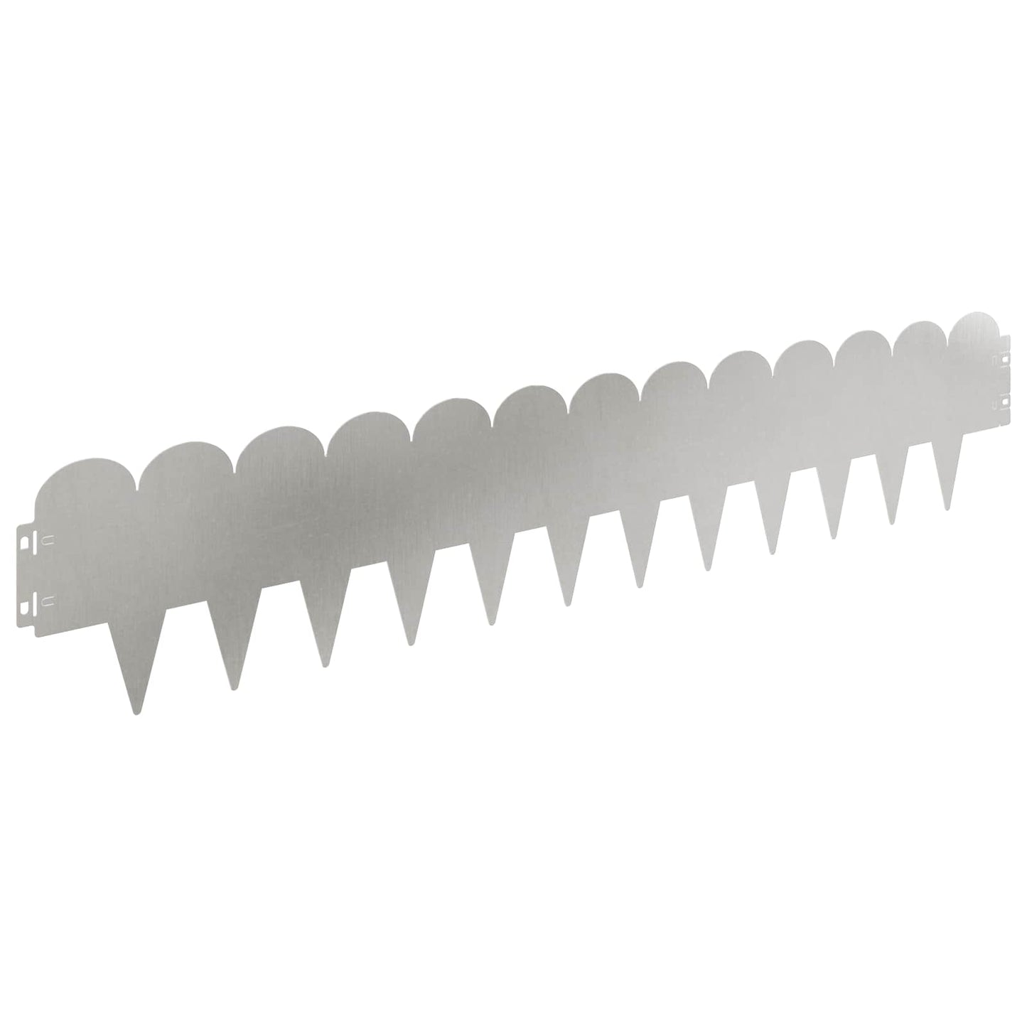 vidaXL Lawn Edging 30 pcs 103 x 20 cm Steel Silver 2
