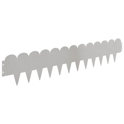 vidaXL Lawn Edging 30 pcs 103 x 20 cm Steel Silver 6