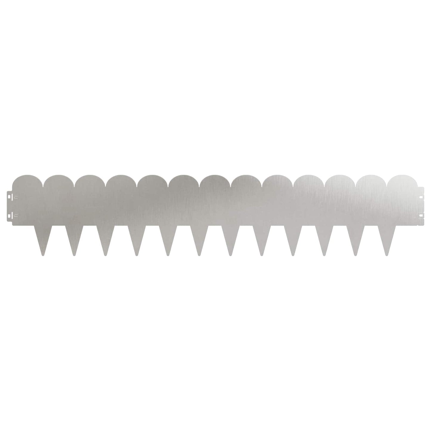 vidaXL Lawn Edging 30 pcs 103 x 20 cm Steel Silver 5