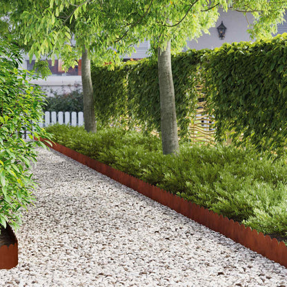 Lawn Edging 103 x Steel Height 20 cm 30 pcs Weathering steel