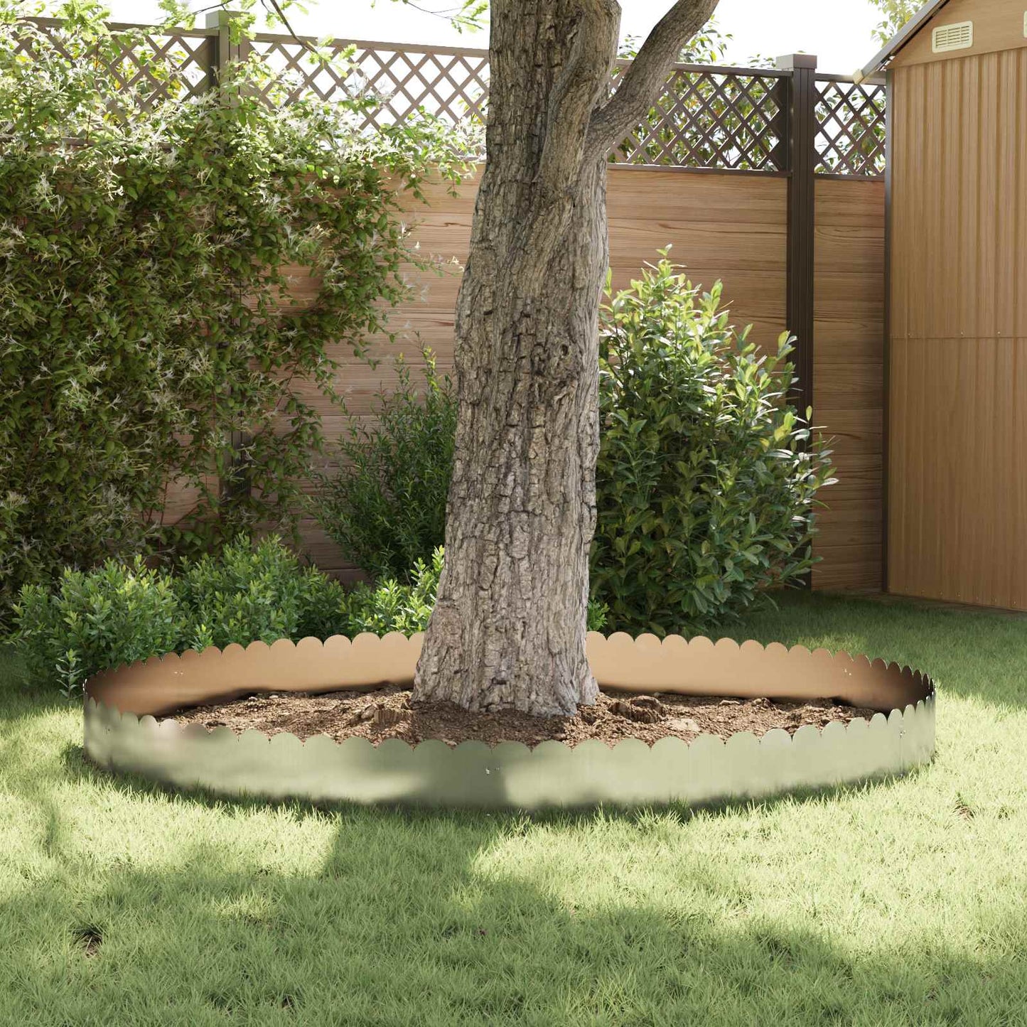 vidaXL Lawn Edging 20 pcs 103 x 25 cm Steel Silver 4