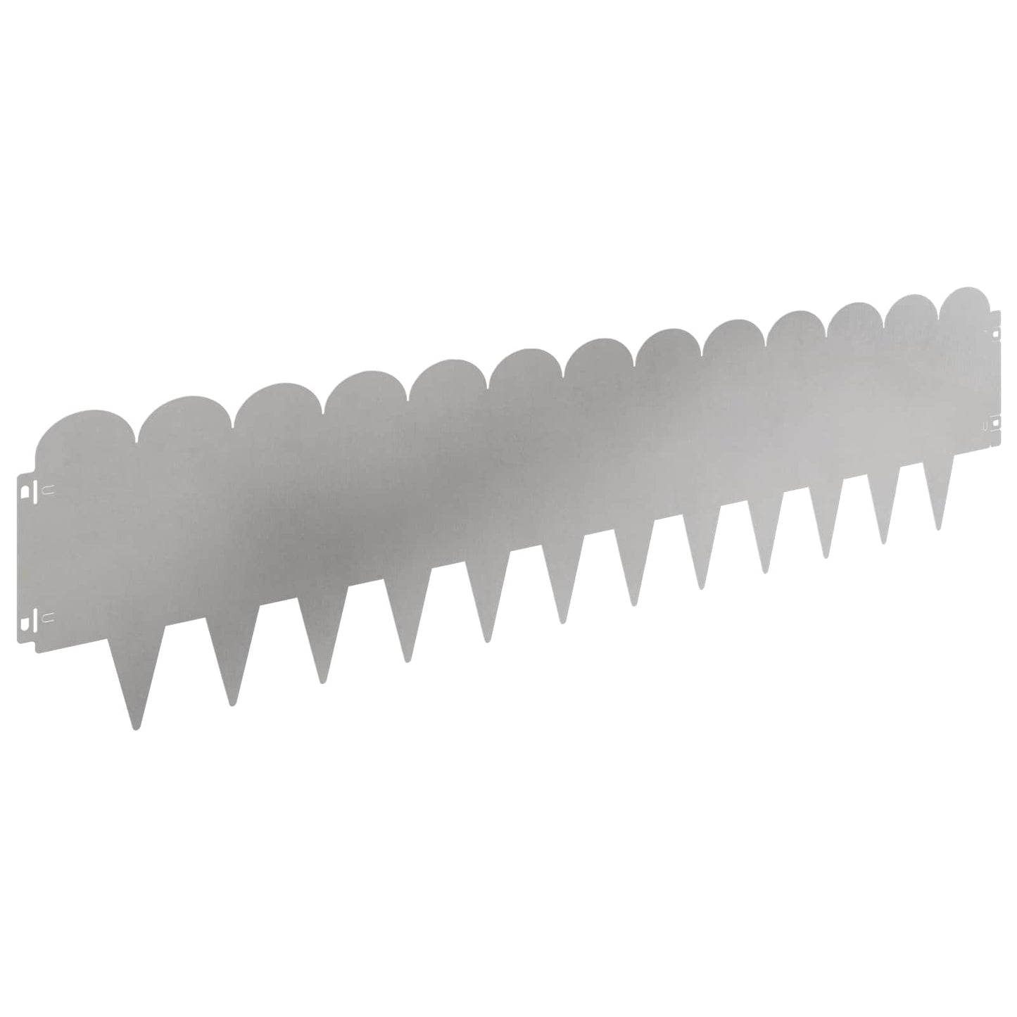 vidaXL Lawn Edging 20 pcs 103 x 25 cm Steel Silver 2