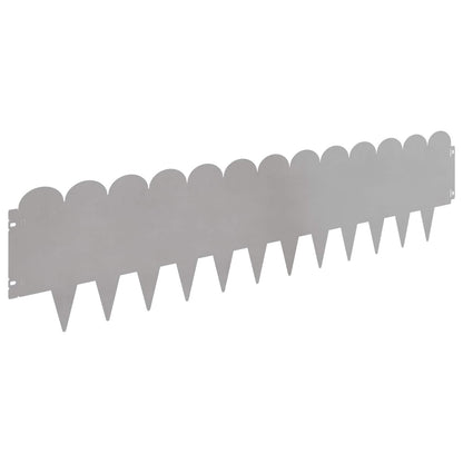 vidaXL Lawn Edging 20 pcs 103 x 25 cm Steel Silver 6