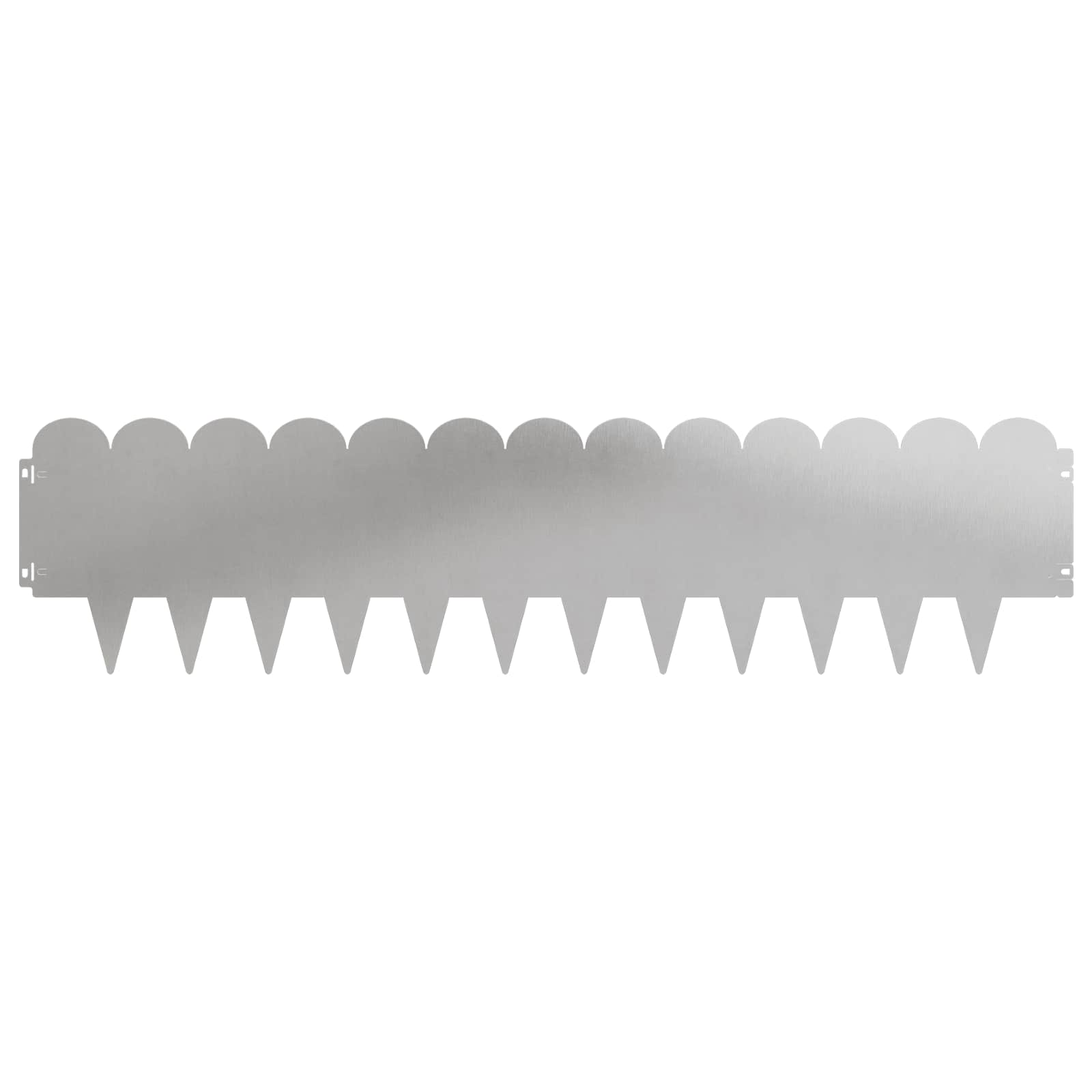 vidaXL Lawn Edging 20 pcs 103 x 25 cm Steel Silver 5