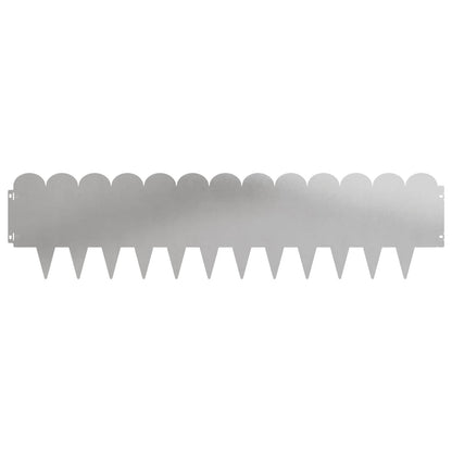 vidaXL Lawn Edging 20 pcs 103 x 25 cm Steel Silver 5