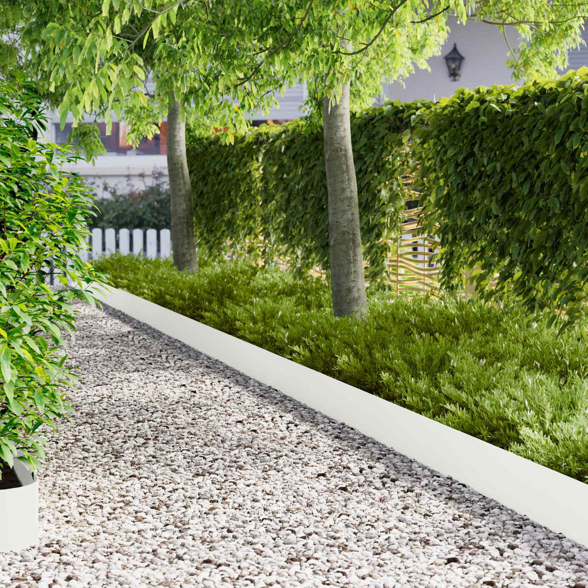 Lawn Edging 102 x 15 x 4 cm Steel 30 pcs White