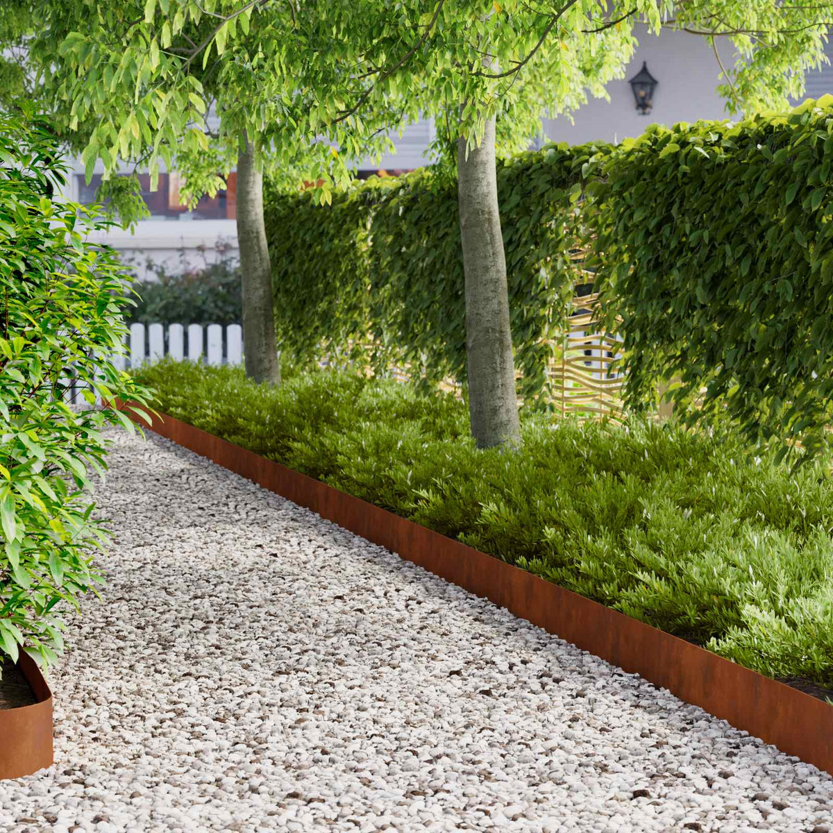 Lawn Edging 100 x 12 cm Steel 50 pcs Weathering steel