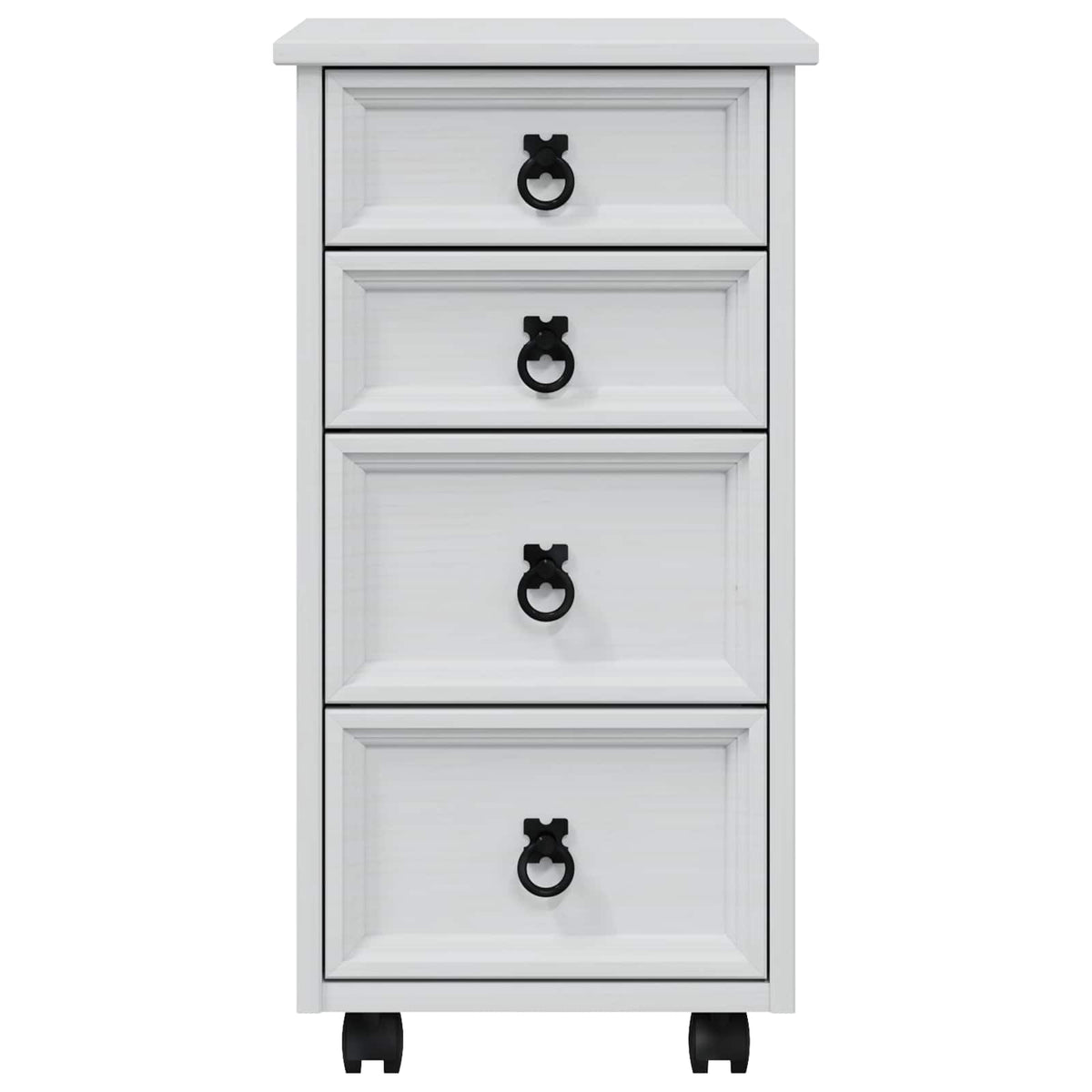Rolling Cabinet with Drawers CORONA White 4 drawers