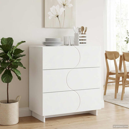 Sideboard 70 x 38 x 75 cm Engineered Wood White