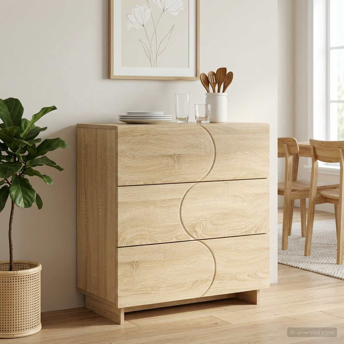 Sideboard 70 x 38 x 75 cm Engineered Wood Sonoma oak