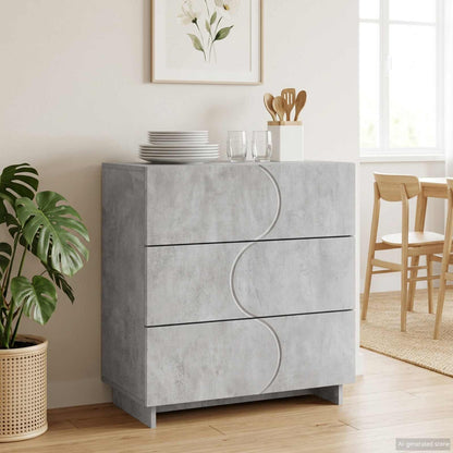 Sideboard 70 x 38 x 75 cm Engineered Wood Concrete grey
